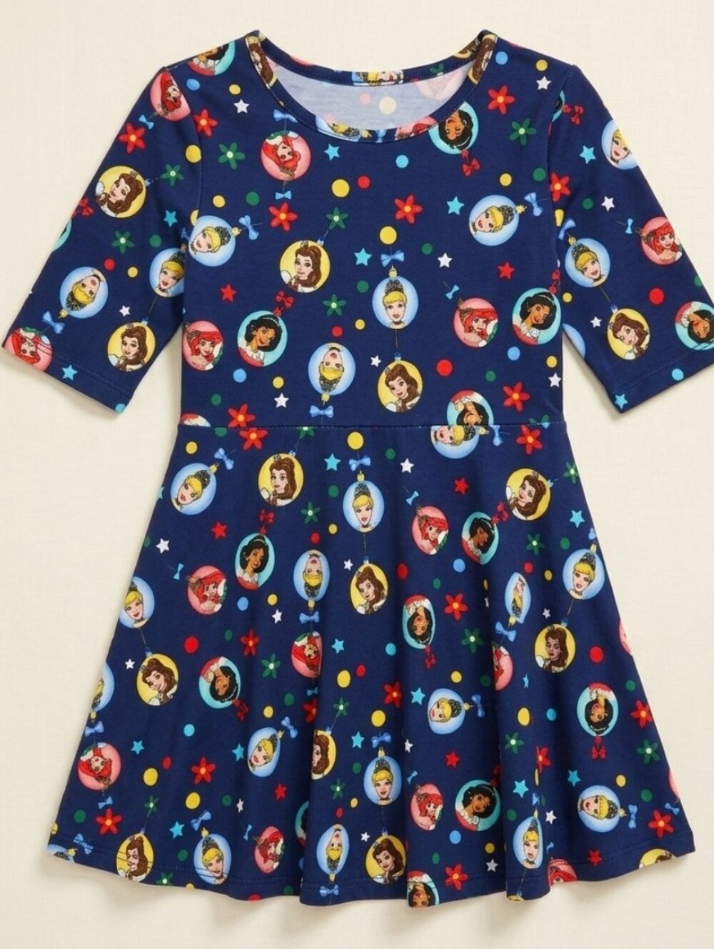 Disney princess Christmas print short Sleeves girls dress size 6